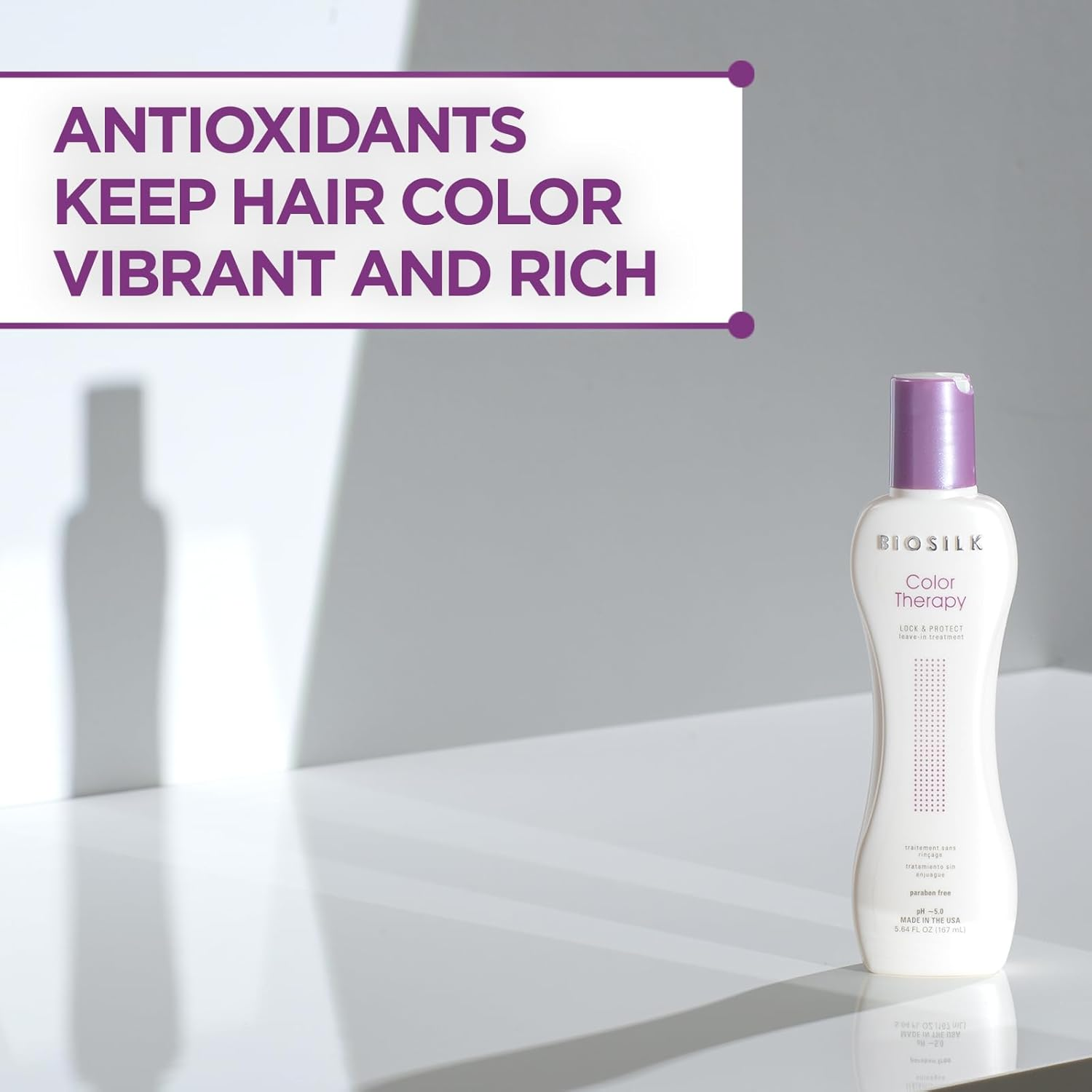 Biosilk Color Therapy Lock & Protect Leave-In Treatment for Unisex 5.64 Oz Treatment image number 5