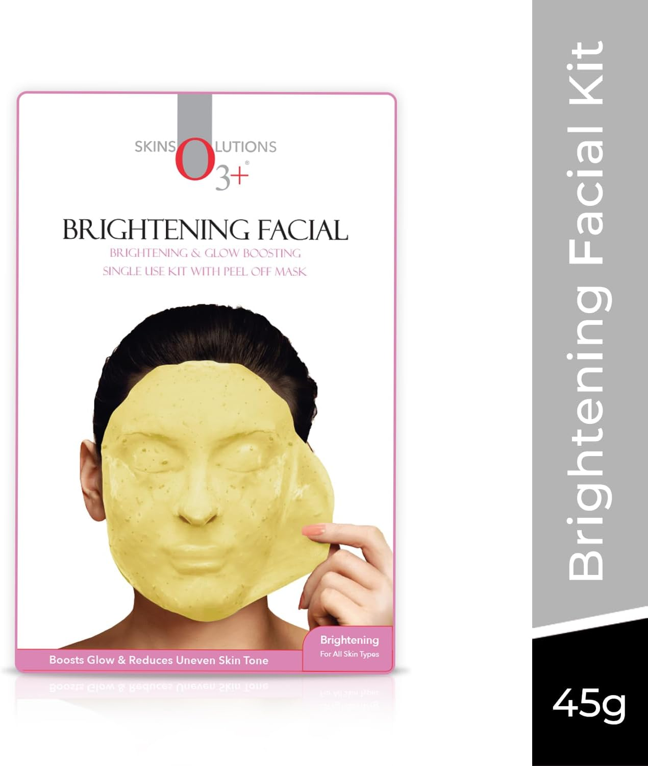 O3+ Brightening & Whitening Facial Kit with Peel off Mask Suitable for All Skin Types (45G, Single Use Facial Kit)