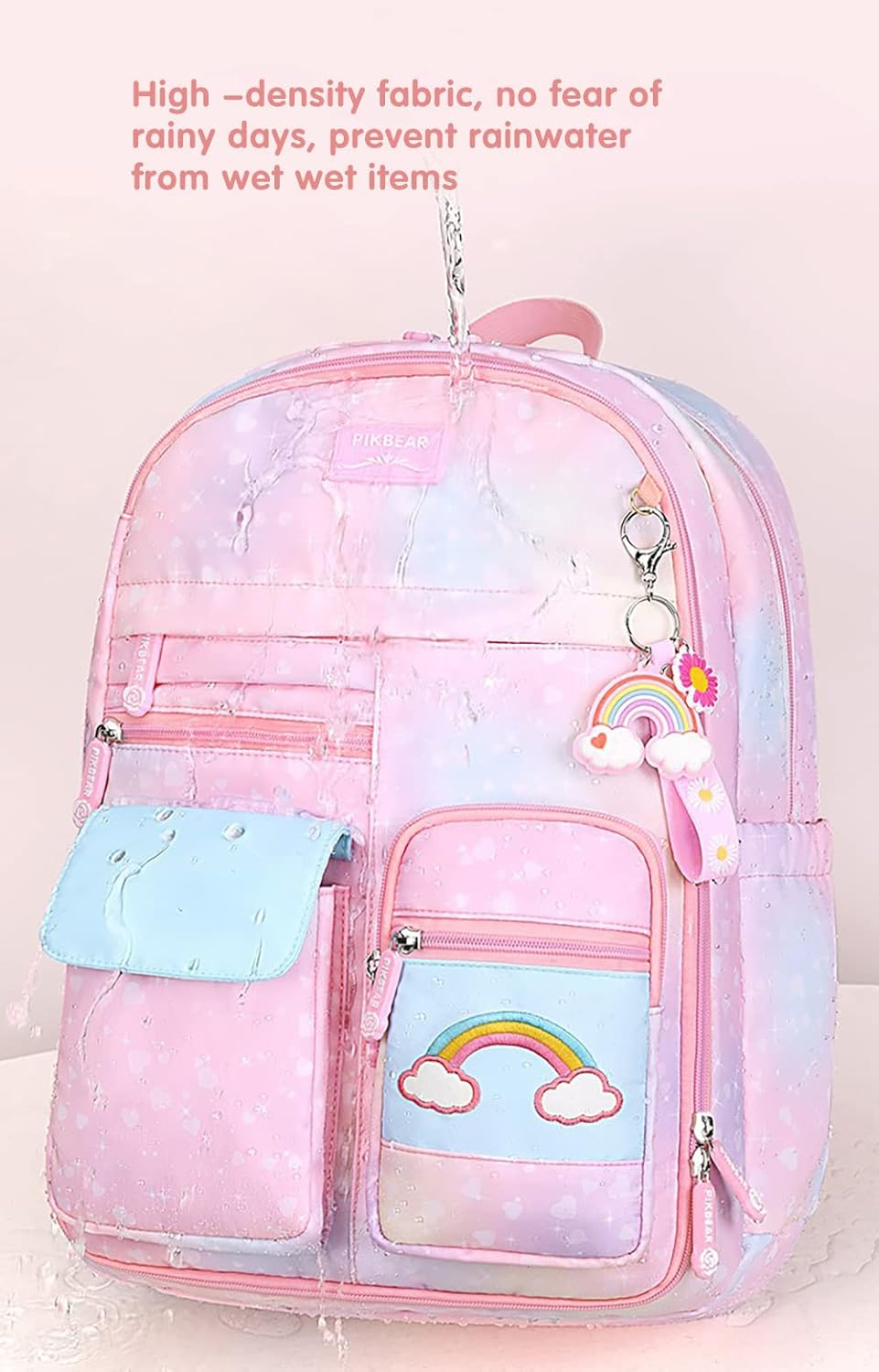 School Backpack for Girls, Lightweight Waterproof Cute School Bookbag for Teen Kids Students Elementary - Butterfly Blue image number 6