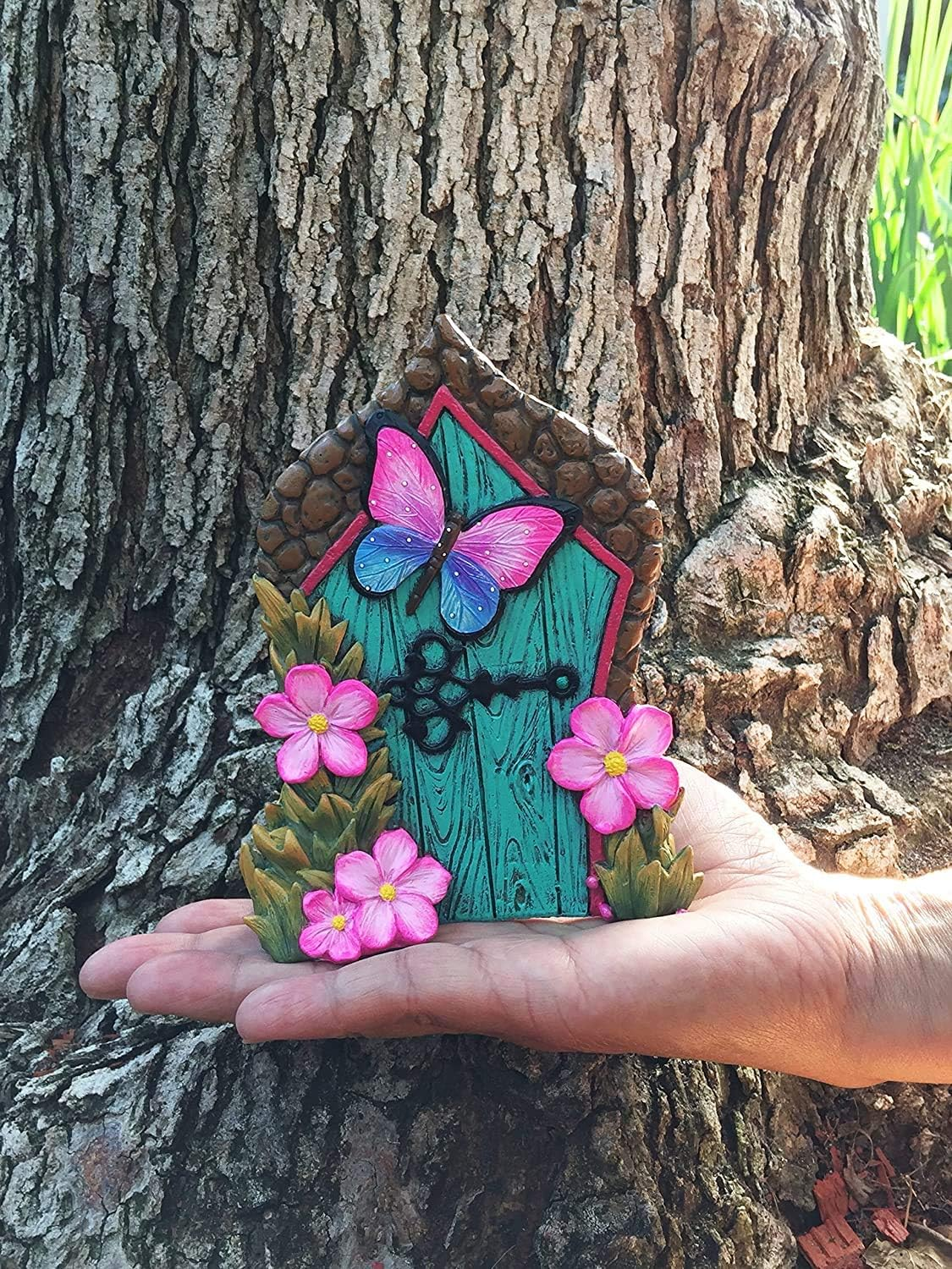 Glitzglam Miniature Butterfly Fairy Door for the Enchanted Garden Fairies and Gnomes. a Fairy and Lawn Gnome Garden Accessory image number 4