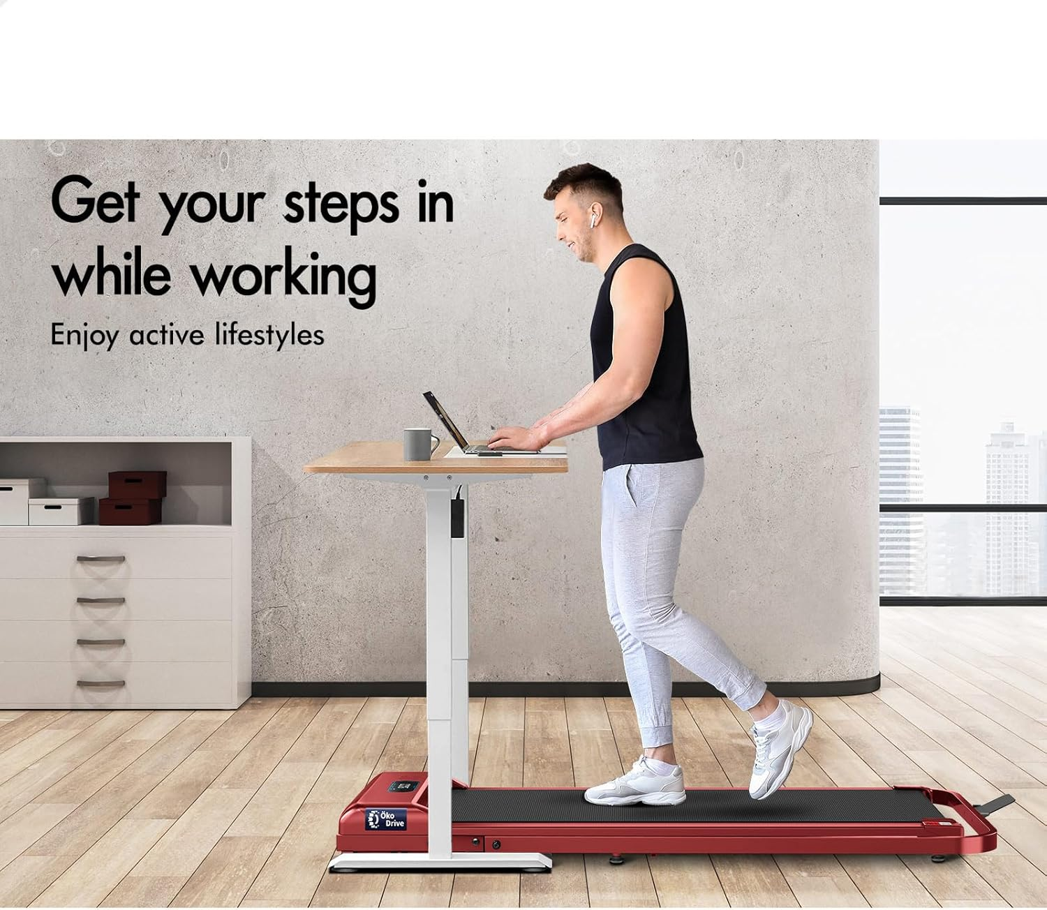 BLACK LORD Foldable Walking Pad Treadmill with Handle 2.4HP, 380Mm Belt Running Machine for Home Gym, Portable under Desk Treadmill Trainer with Remote Control, SL9-H Series image number 1