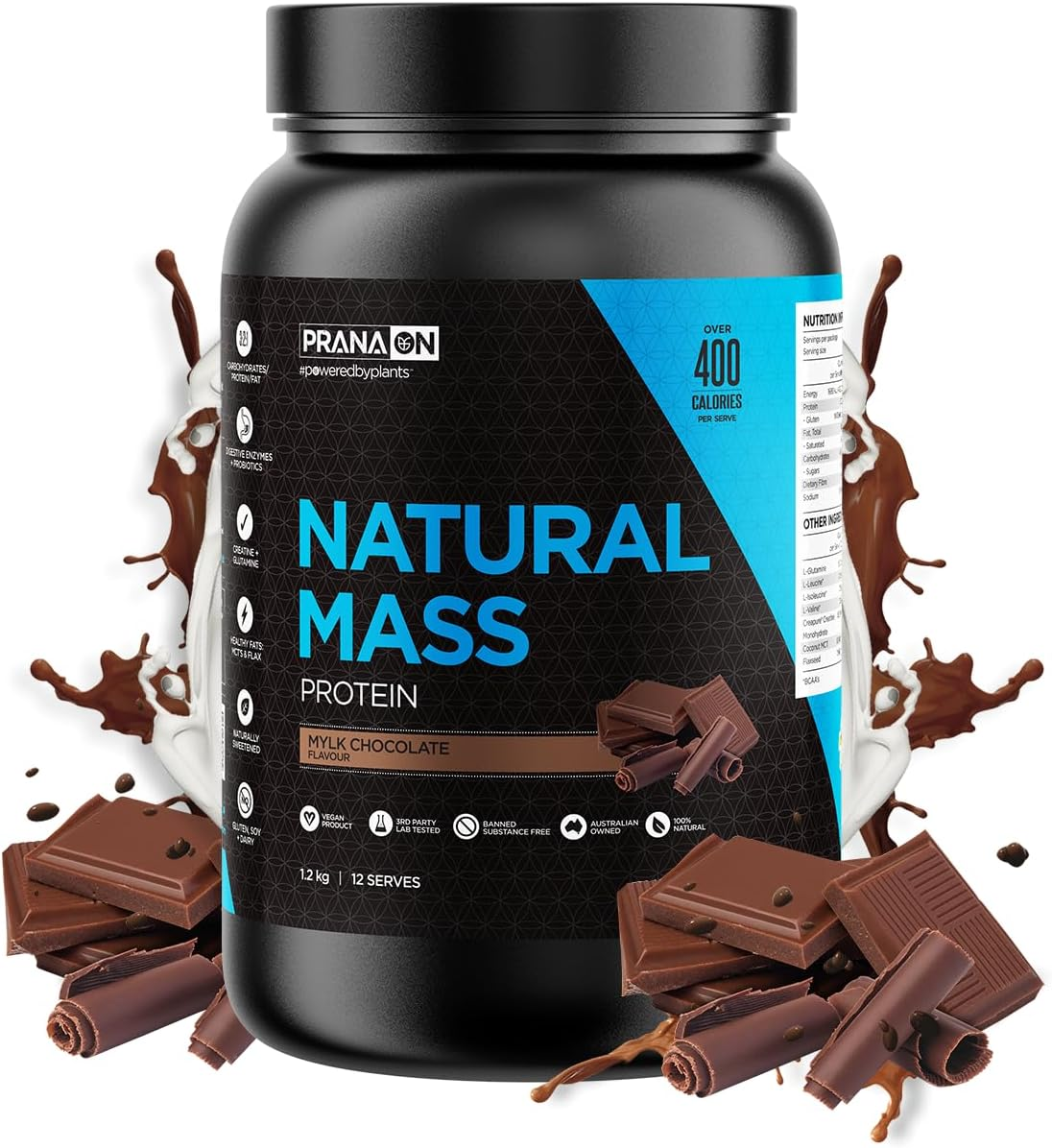 Pranaon Natural Mass - Vanilla Shake 1.2Kg, Vanilla Shake 1.3 Kilograms image number 2