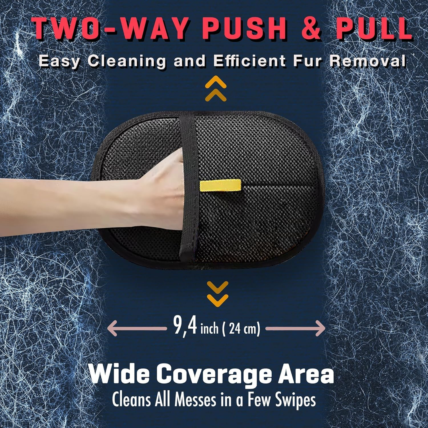 Aymxcls Pet Hair Removal Glove, Washable Reusable Double Sided Static Pet Hair Removal Glove for Couch, Furniture, Carpet, Car Seat (2 PCS) image number 5