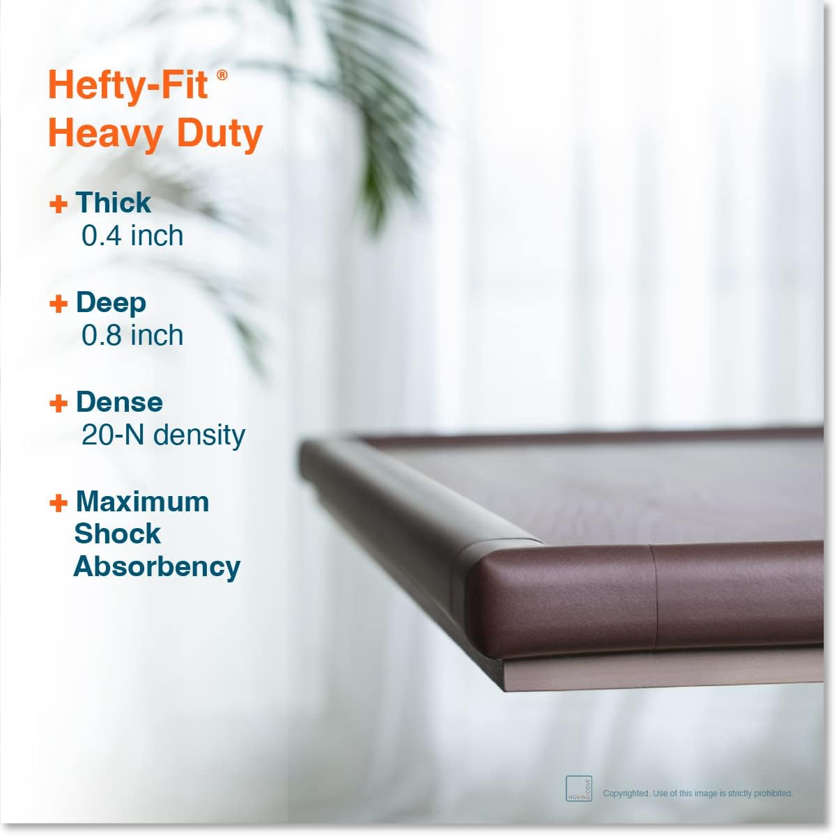 Roving Cove Heftyfit Corner Protector for Baby (16 Large Corners), Heavy-Duty Soft Rubber Foam Furniture Corner Bumper Guards, 3M Adhesive Pre-Taped, Coffee Brown - Large 16 Count (Pack Of 1), Coffee Brown image number 2