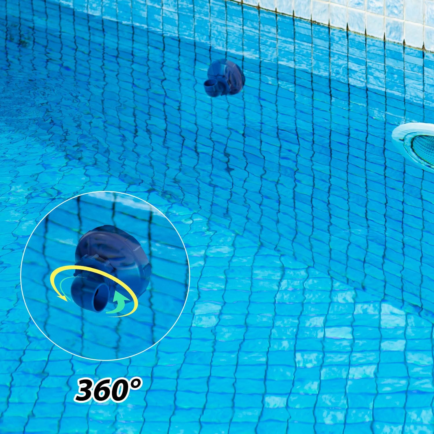 Gosknor 2Pcs 360&deg; Swivel Pool Jet Nozzles, Rotatable Inlet Nozzle Fitting Swimming Pool Spa Water Return Jet Replacement Part for Intex Spout Accessories