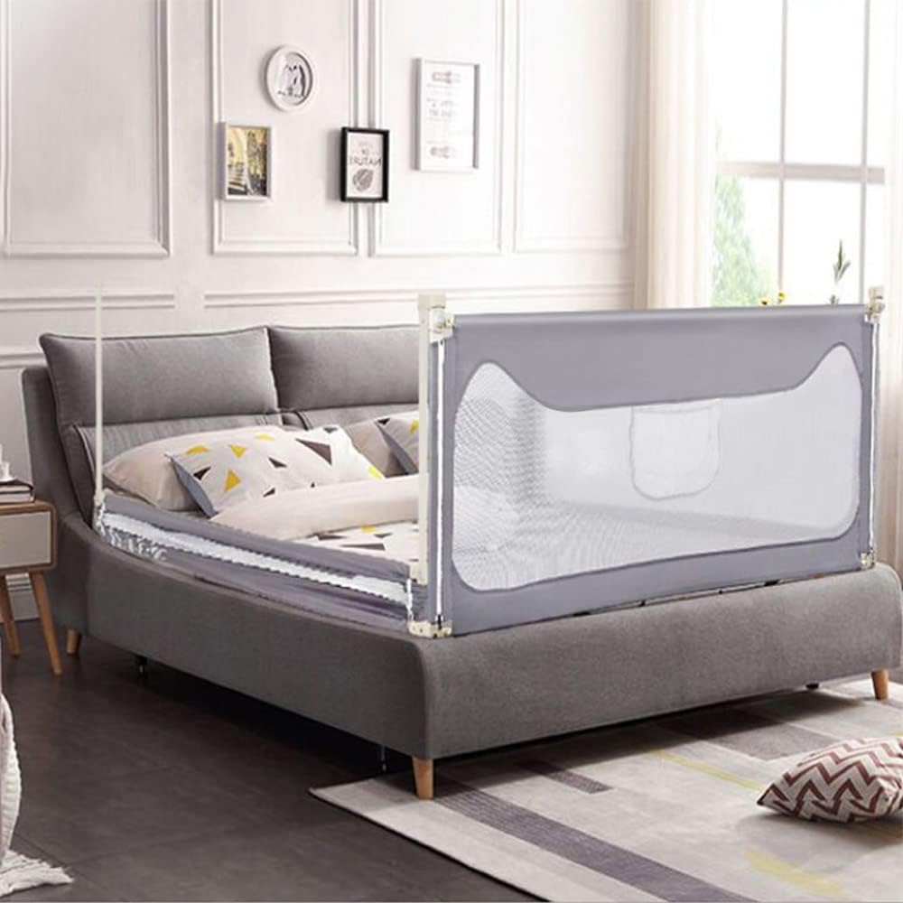 90CM Height Toddlers Bed Rails, Baby Safety Bed Guard, Height Adjustable Bed Side Fence, Child Folding Protection Guardrail (Queen Set(2X200Cm,1X150Cm)) image number 1