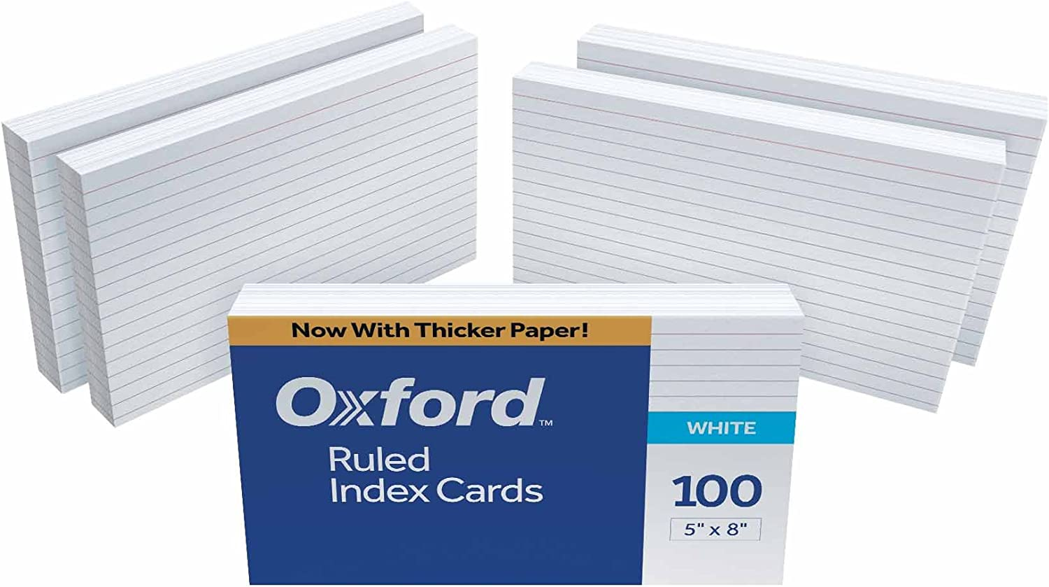 Oxford 51EE Ruled Index Cards, 5" X 8", White, 500 Cards (5 Packs of 100) (51)