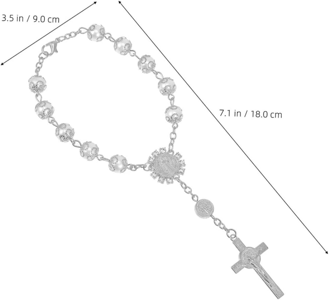 GRIRIW 2Pcs Cross Ornaments Mirror Accessories Pendant Accessories Decoration Kit Accessories Pendant Tilt Candles Decoration Bracket Cup Candles Car Ornaments Silver Aluminum Alloy image number 3