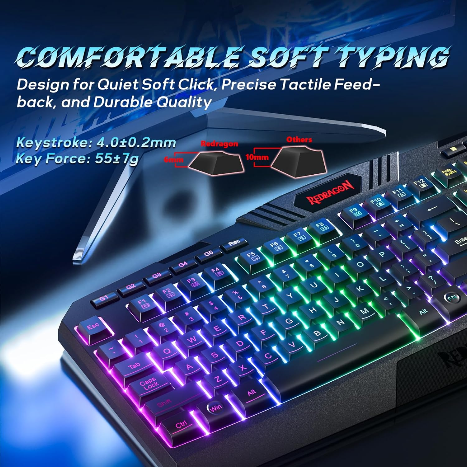 Redragon S101 Gaming Keyboard, M601 Mouse, RGB Backlit Gaming Keyboard, Programmable Backlit Gaming Mouse, Value Combo Set [New Version] image number 3