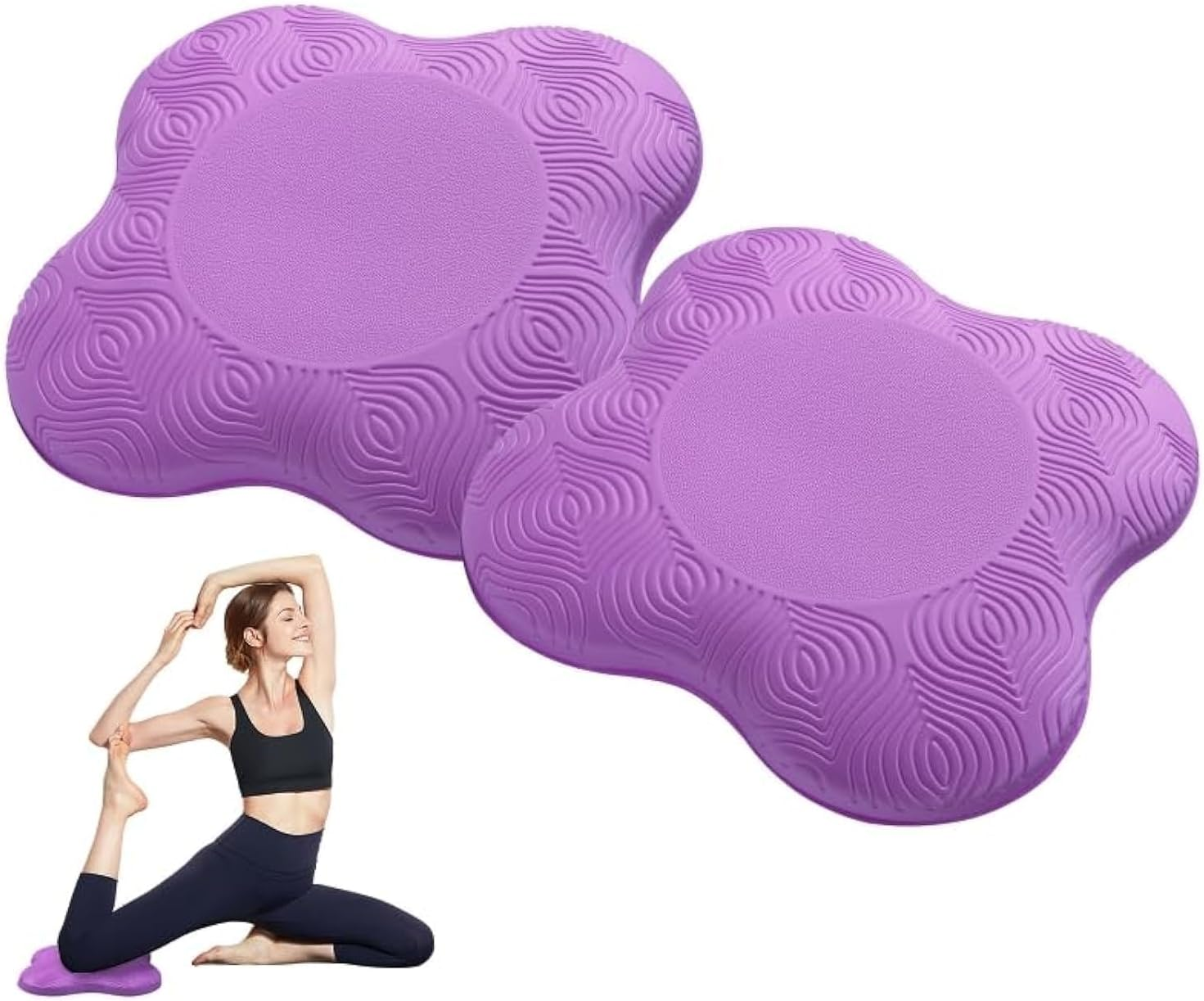 2 Pcs Yoga Knee Pad Cushion Extra Thick for Knees Elbows Wrist Hands Head Foam Yoga Pilates Work Out Kneeling Pad image number 2