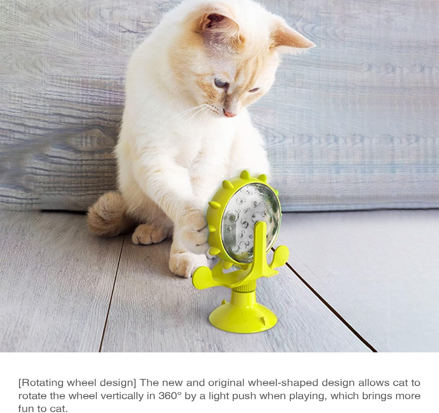 Cat Leaking Toy,Food Dispenser Toys with 360&deg; Rotatable Wheel | Ferris Wheel Shape Food-Dispensing Toys for Kitten, Cat, and Dog Gyouza image number 4