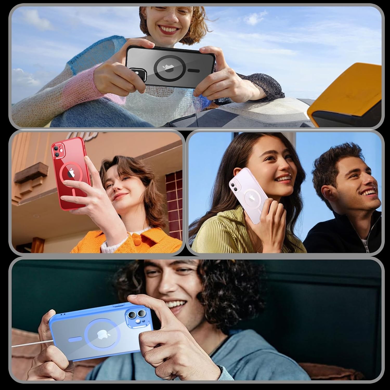 Magnetic Case for Iphone 11 6.1 Inch,Compatible with Magsafe,[2-Pack Tempered Glass Screen Protector] Full-Body Shockproof Protective,Camera Protection Bumper Slim Phone Cover (Black)