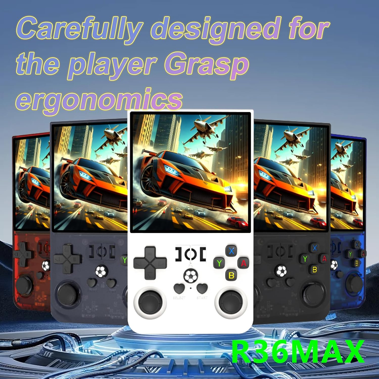 New R36 Max Retro Handheld Game Console, 4.0" IPS Screen Portable Video Game Console with Storage Bag,Linux System Built in 128G Card & 20000 Games (Black,128G)