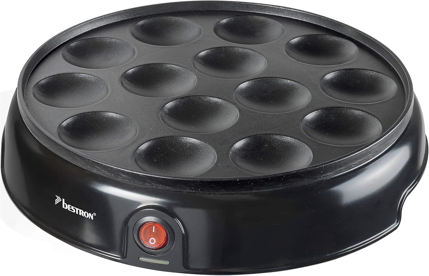 Bestron Poffertjes Retro Design Mini Pancake Maker with Non-Stick Coating Sweet Dreams 800 W Black