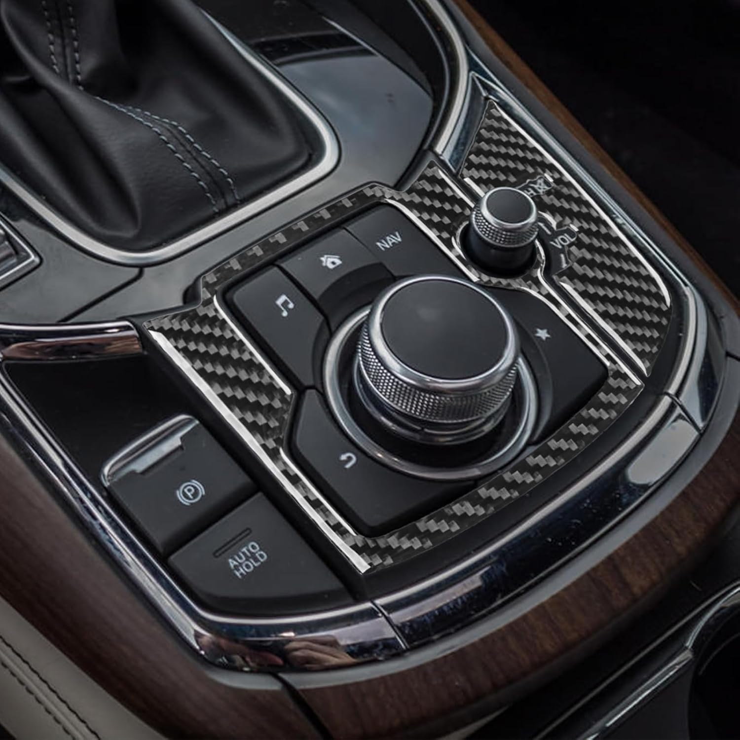 NVCNX Real Premium Carbon Fiber Car Center Console Panel Cover Trim Interior Accessories Compatible with Mazda CX9 CX-9 2020 2021 2022 2023 Black image number 4