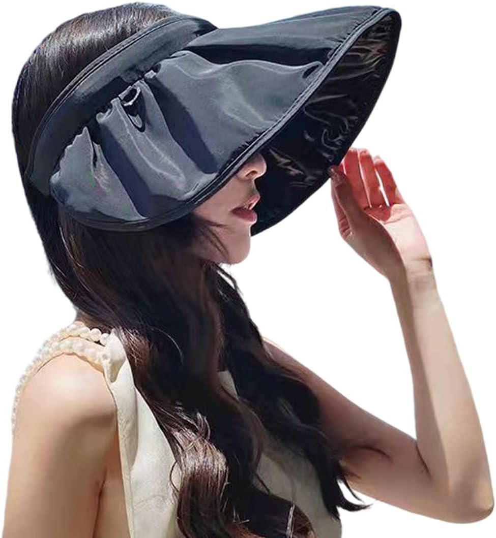 Korean Women'S Solar Hat UPF50+ Ultraviolet Sun Sunscreen Sun Hat Beach Covered Face Empty -Top Sun Hat