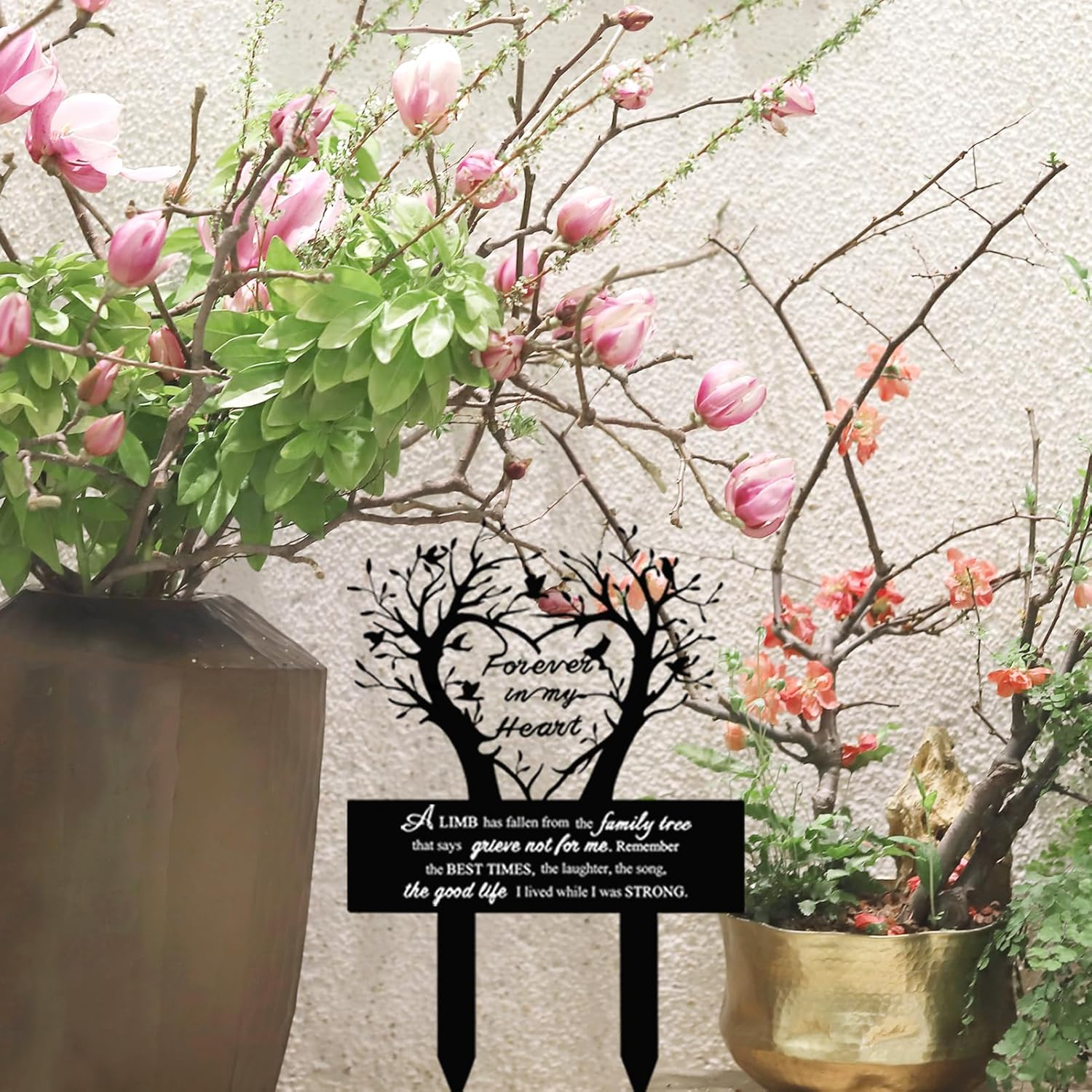 Garden Stake Graves Cemetery Decorations Metal Memorial Grave Markers Family Tree Graveyard Commemorative Plaque for Dad Mom Remembrance Plaque Stake Sympathy Graveside Decor Sign for Outdoor image number 4