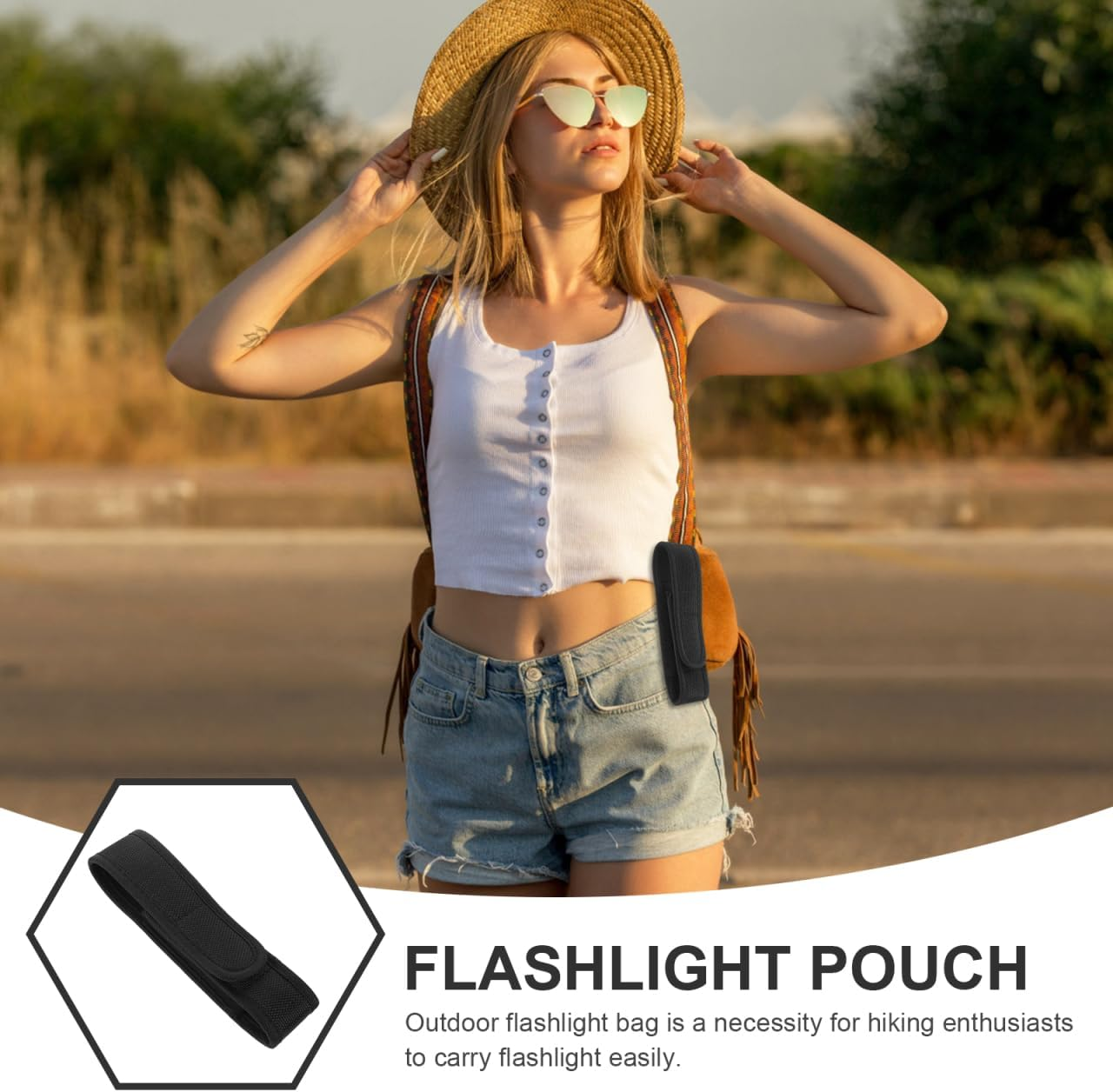 DOITOOL Nylon Flashlight Holder Pouch for Belt Multipurpose Torch Cover for Camping Hiking Outdoor Use image number 6