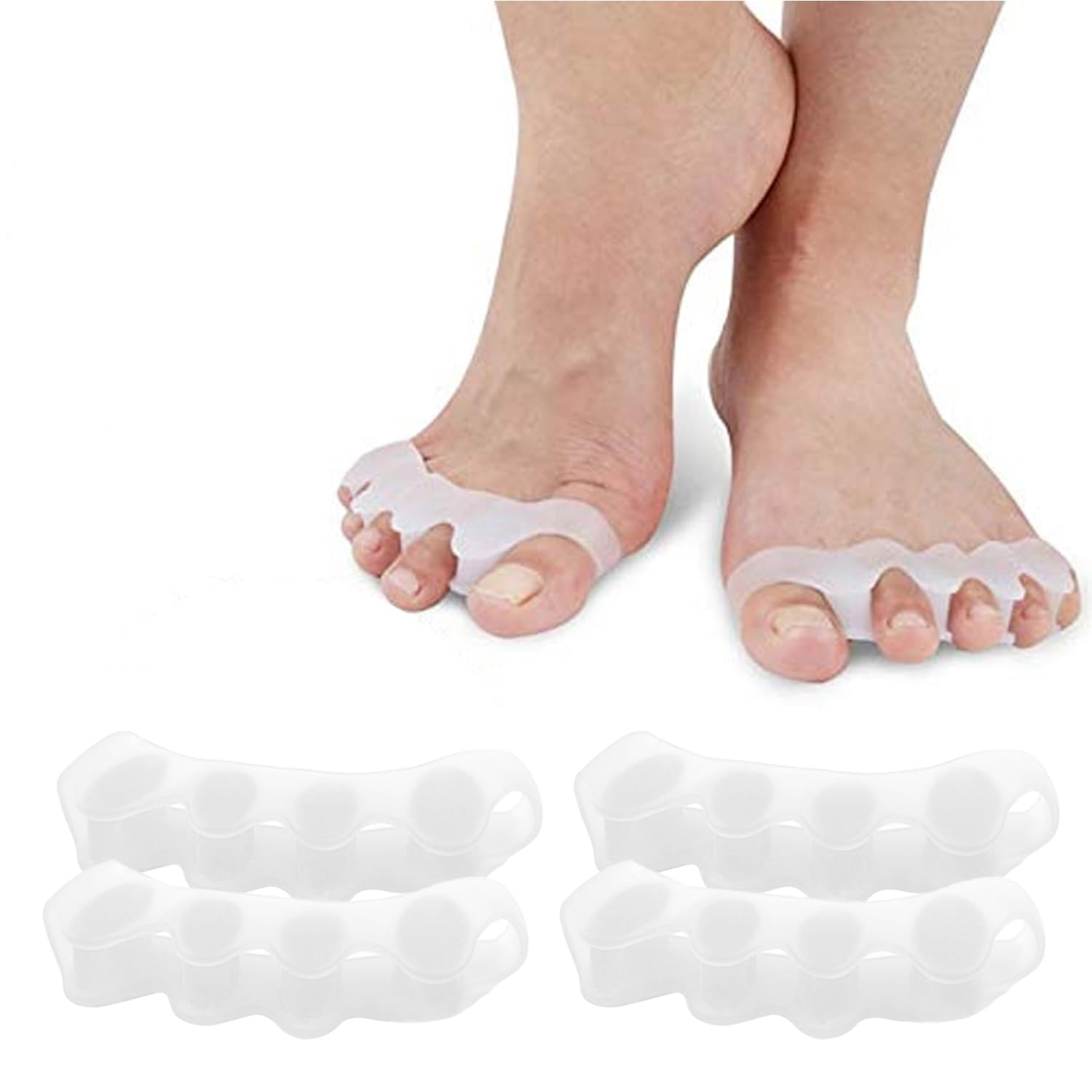 Silicone Toe Separators for Bunion Correction &ndash; Toe Spacers & Spreaders for Pain Relief &ndash; Unisex Comfort for Hammer Toes, Overlapping Toes (2Pair) image number 3