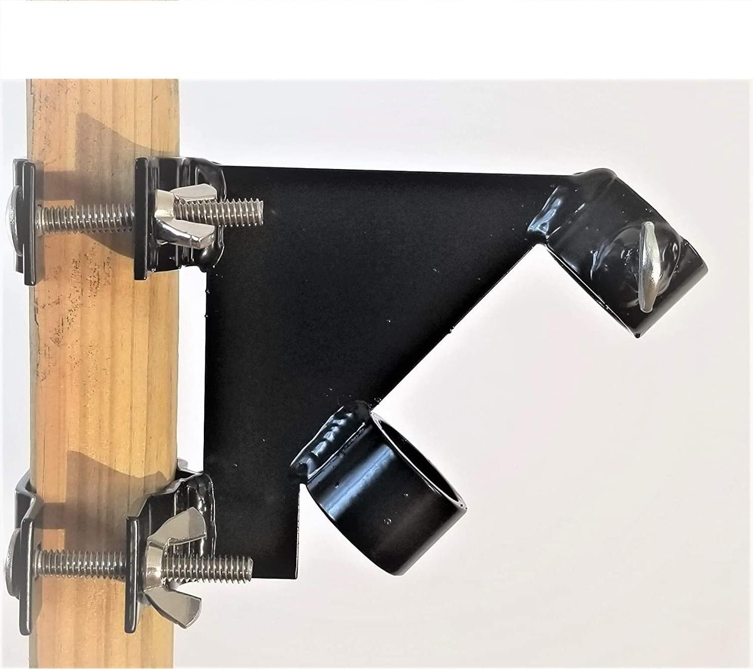 Flagpole Mount Bracket Fit for Balcony Railing Flag Pole Holder Clamp,No Drilling Flag Pole Holder for Railing,Flag Pole Holder Adjustable,Multi-Position Flag Pole Mounting Bracket（Black image number 4