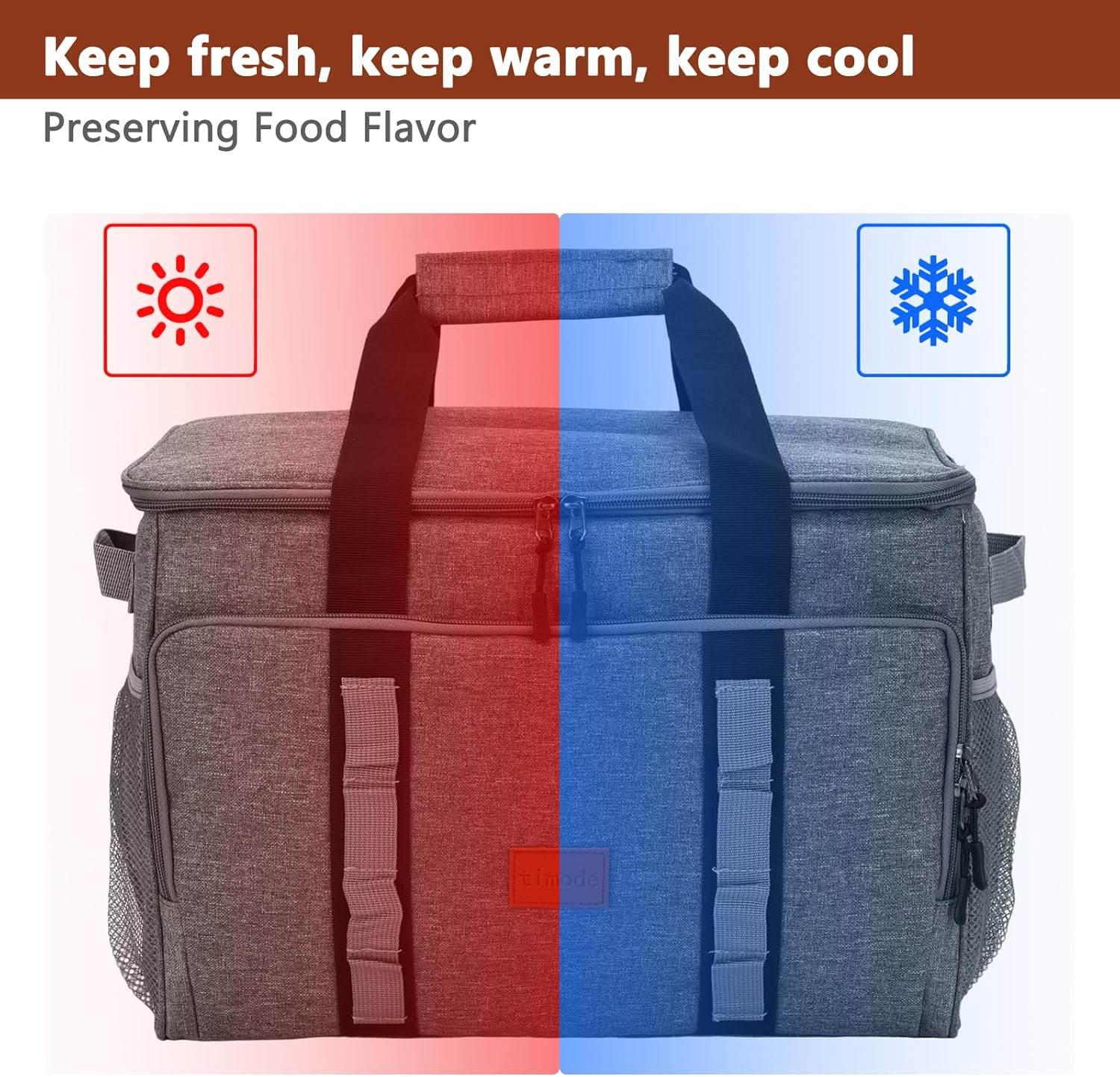 35L Cooler Bag, Picnic Bag, Thickened Lunch Bag, Foldable, Waterproof, Leak-Proof, Insulated Bag for Drinks and Food, Suitable for Camping, Hiking, Beach, BBQ, Picnic image number 6