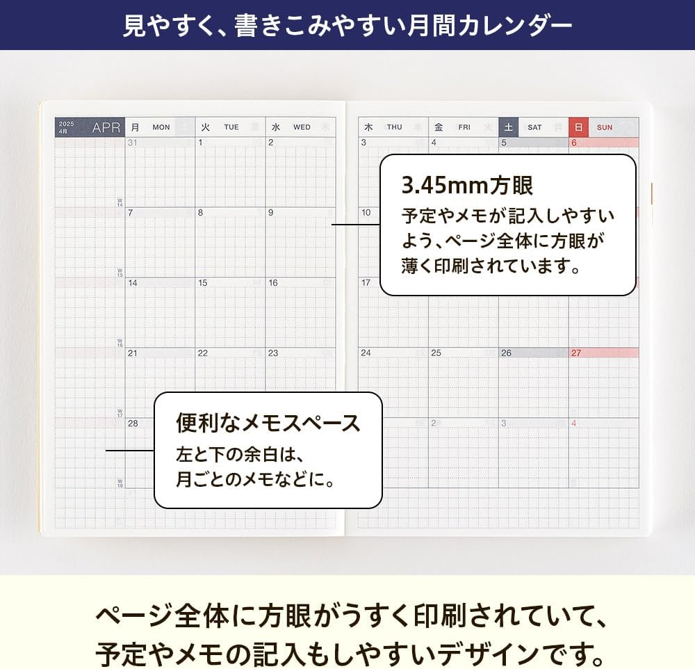 Almost Daily Notebook 2025 Original (A6) English Version [A6/1 Page per Day] / January/Monday Begins image number 2