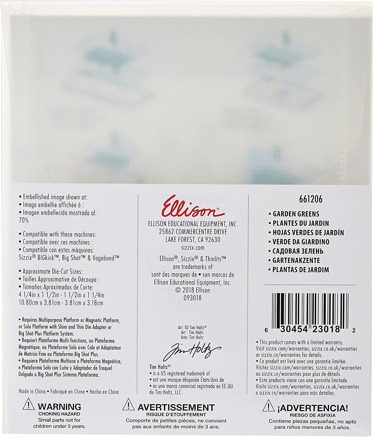 Sizzix 661206 Thinlits Die Set, Garden Greens by Tim Holtz (9/Pack), 7.5 X 5.63 X 0.25 image number 5