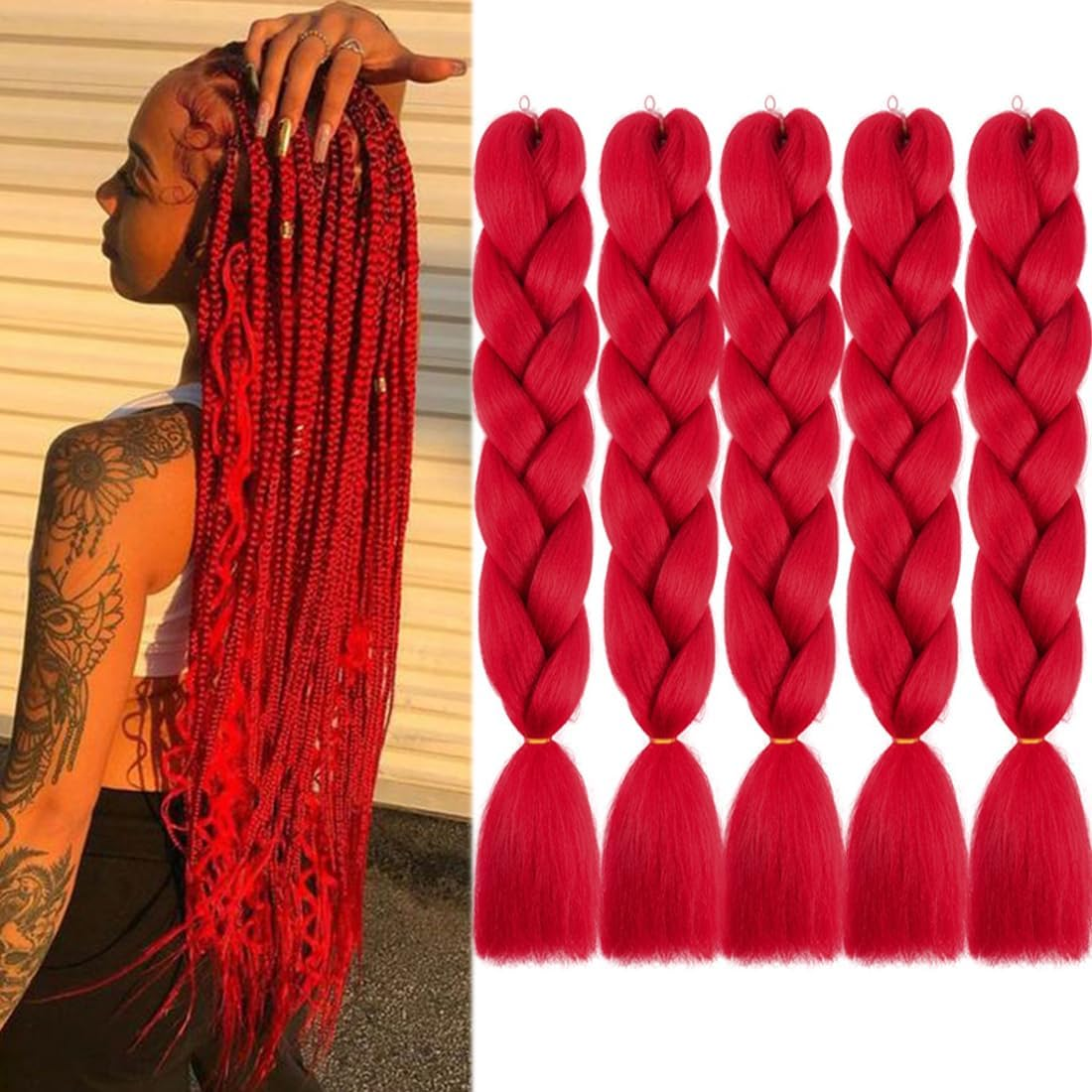 Kanekalon Jumbo Braids Hair Extensions Synthetic Fiber for DIY Box Braiding Hair 3 Packs 61 CM 24 Inch A35 Purple Color