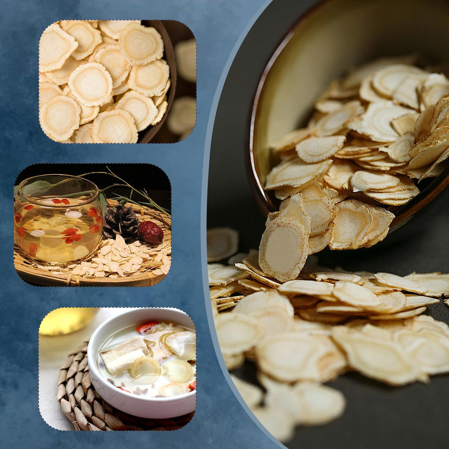 Tooget Ginseng Slices, 4 OZ Sliced Ginseng Root by Hand Picked for Soup, Tea, Congee to Promote Good Health - Men and Women image number 1