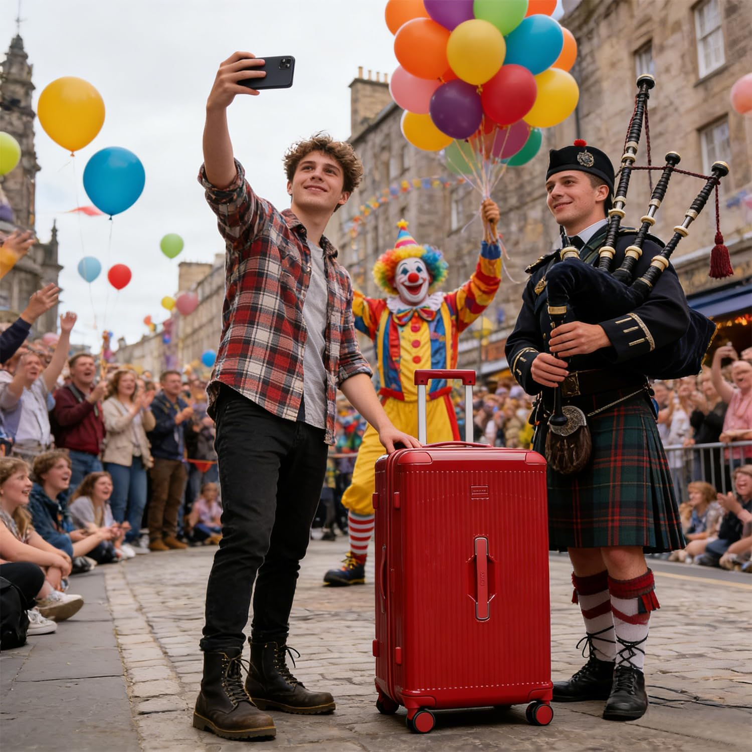 LIGHTGO Series 20/28/30 Inch Aerospace-Grade Hardshell Luggage &ndash; Max Capacity with Dual-Brake Silent Wheels (Red, 20Inch) image number 2