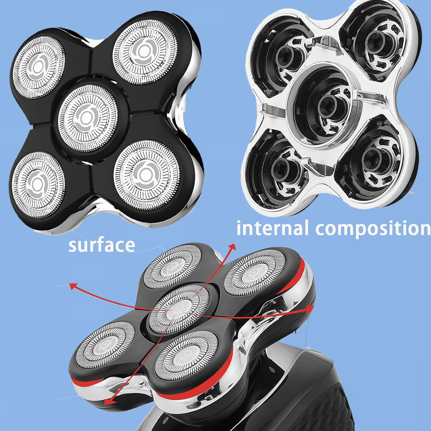 2Pack Pro Head Shaver Replacement Blades Compatible with Remington Balder Pro Head Shaver Model Xr7000,Precision Electric Shaving for Bald Men. image number 1