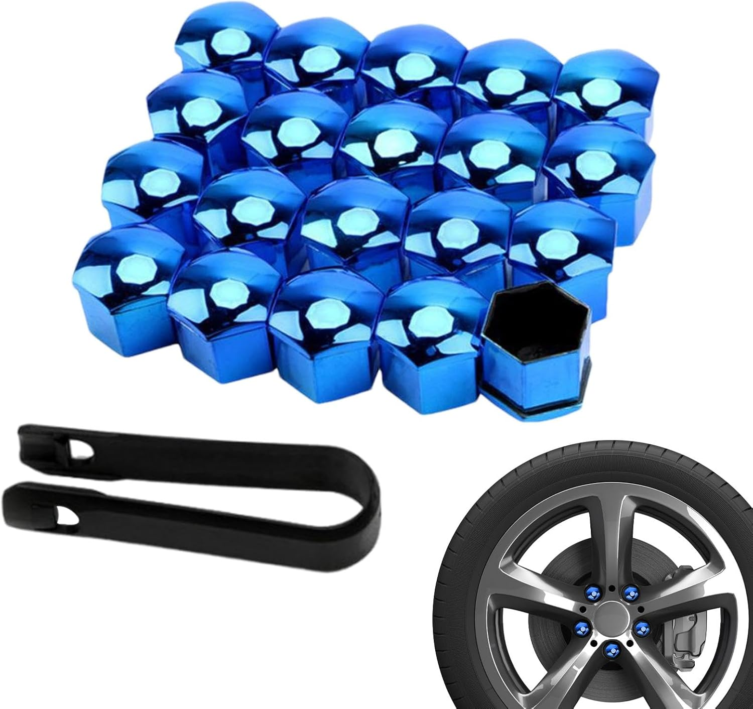 Car Tire Nut Caps,Wheel Bolt Nut Covers Caps Set | Tire Nut Covers with Removal Tool, Replacement Dust, 17Mm 19Mm 21Mm, Car Wheel Decoration