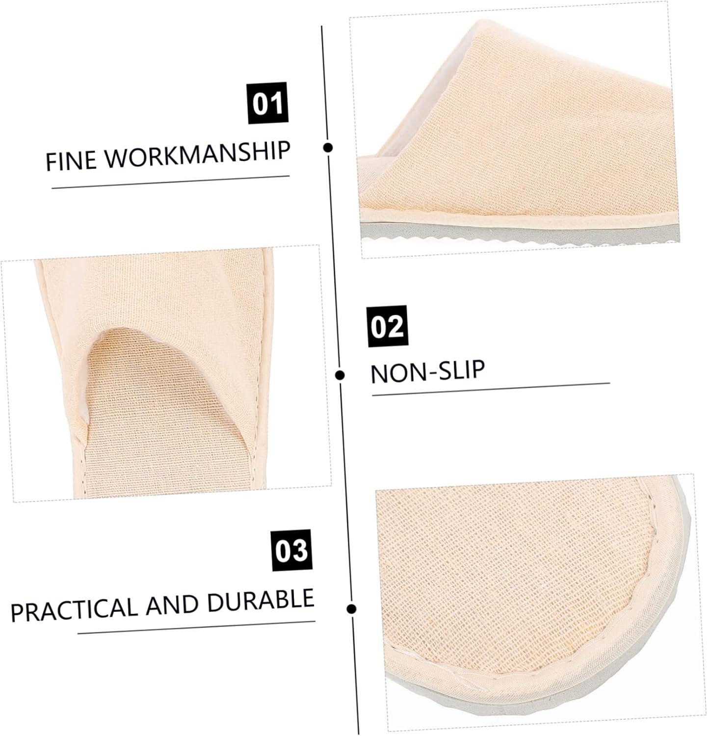 Ipetboom 4Pairs Women Non-Slip Folding Slippers Travel Household Plane Travel Essentials Comfortable for Business Trip