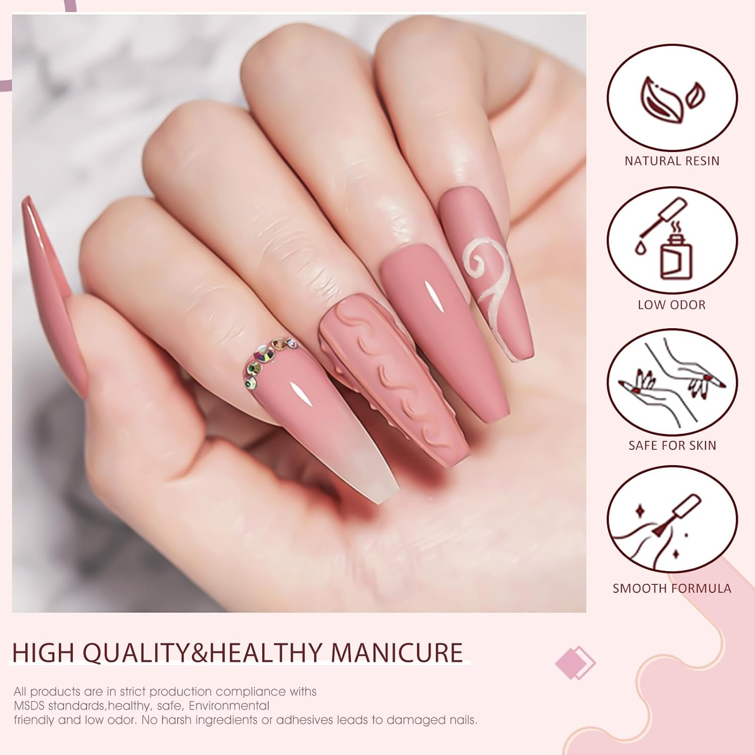 VENALISA 6 Colors Gel Nail Polish Set, Pink Gel Polish Baby Pink Long Lasting Soak off UV - Nude image number 7