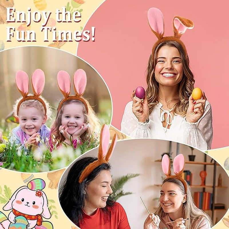 Bunny Ears Headbands, Furry Rabbit Ear Costume Accessories Cosplay Headwear Costume Hair Accessories for Easter & Halloween Birthday Party image number 3