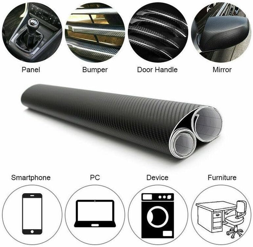 LEDON 6D Carbon Fibre Wrap 150X90Cm, Self Adhesive Film, Waterproof Wrap Roll without Bubble, Adapted to the Appearance and the Interior of Motorcycles, Computers, Cars image number 4