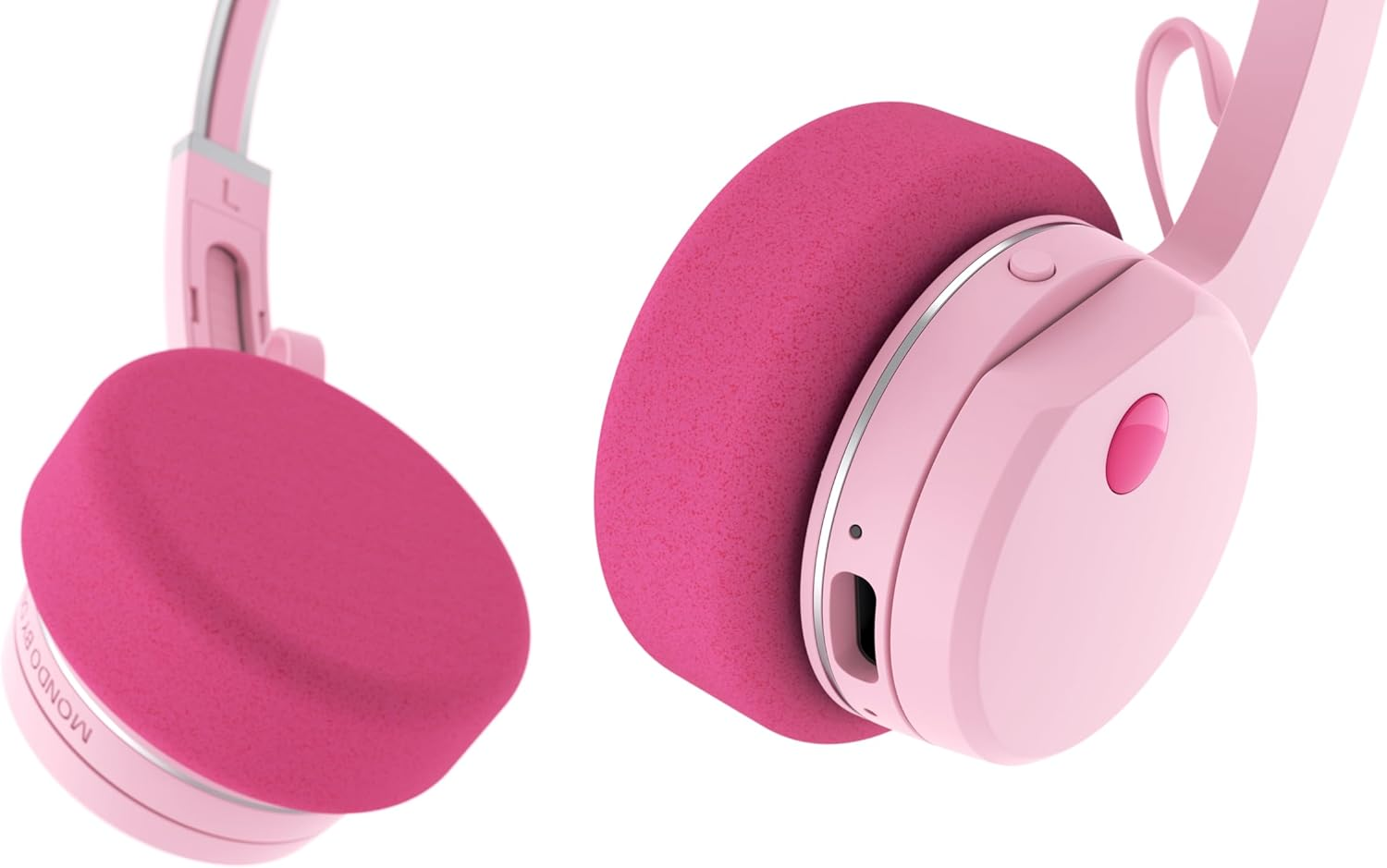 Mondo Freestyle On-Ear Headphones, Bluetooth 5.3, ENC, 36 Mm Driver, Retro 80S Style, Pink - Greige image number 6