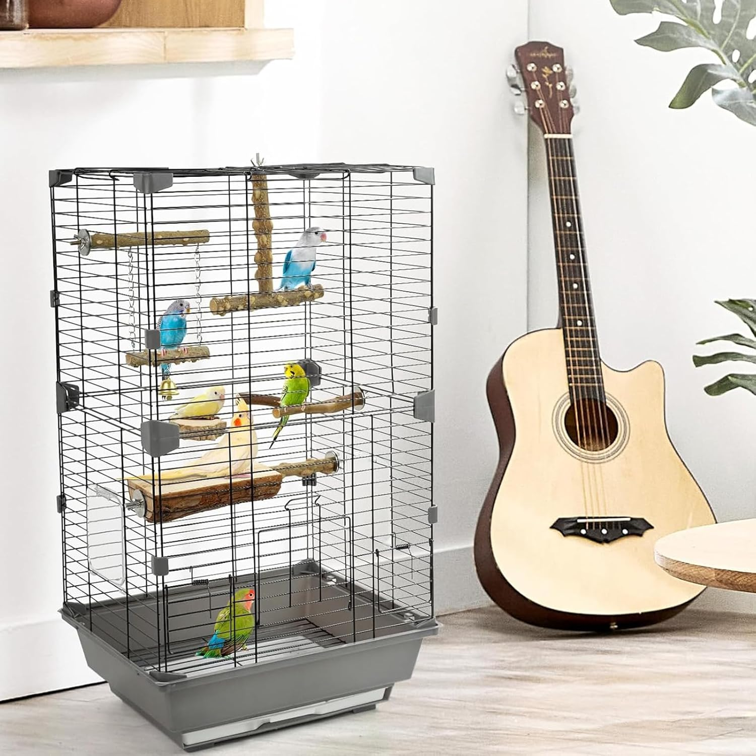 Wooden Bird Perch for Cage 6 Pcs, Natural Wood Parrot Perch Stand Branch Platform Swing Toy for Budgies Parakeet Lovebirds image number 6