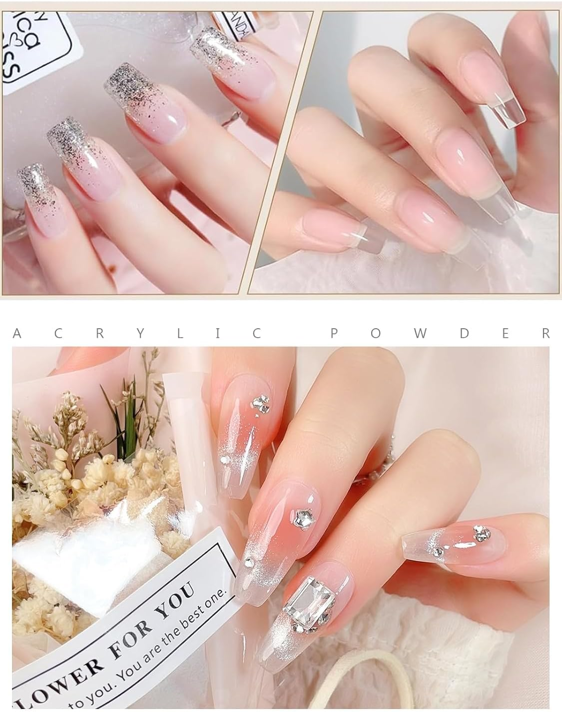 Kalolary Clear Acrylic Powder, 120G/4.23Oz Acrylic Powder Large Capacity Professional Acrylic Nail Powder for Nail Acrylic Extension, Nail Carving, Long-Lasting, No Nail Lamp Needed image number 6