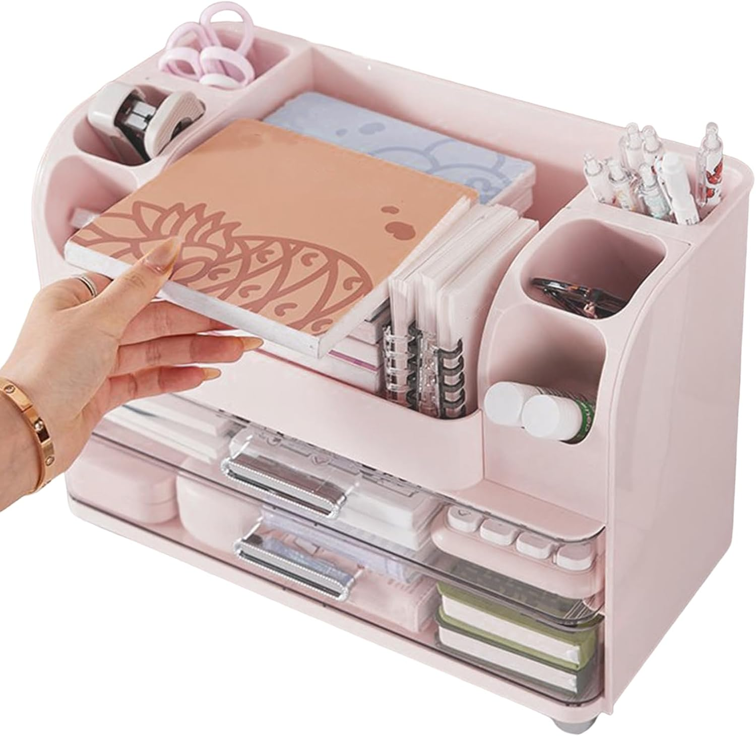 Makeup Organizer - Cosmetic Tabletop Holder | Decorative Desk Organizer for Medicine Makeup Dresser Closet Kitchen Dorm Bedroom Crafts Toiletries Jewelry