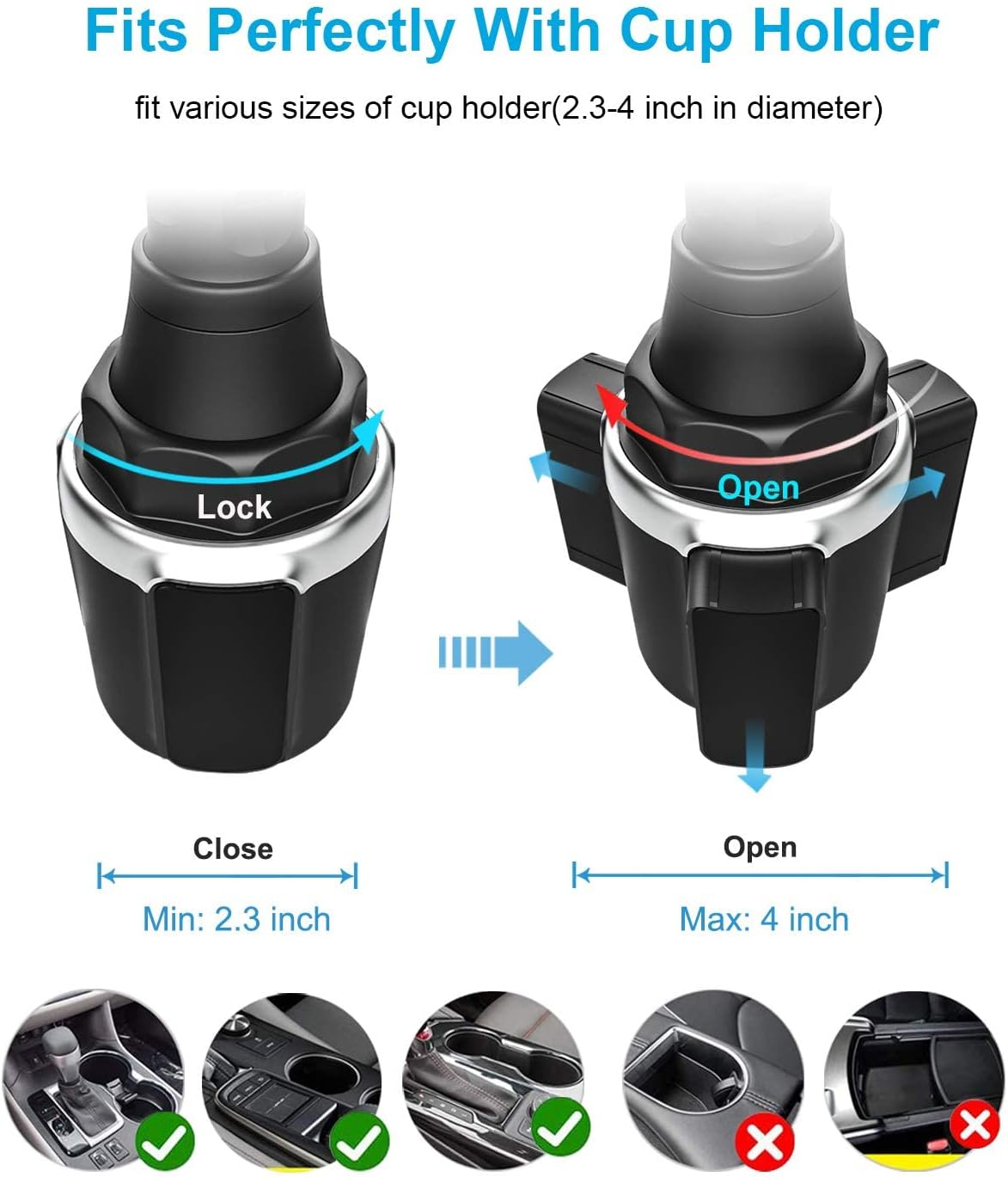 Woleyi Cup Holder Tablet Mount, Car/Truck Cupholder Phone Ipad Holder Stand with Adjustable Arm for Ipad Pro 9.7, 11, 12.9/Air/Mini, Samsung Galaxy Tabs, Iphone, More 4-13" Cell Phones and Tablets image number 1