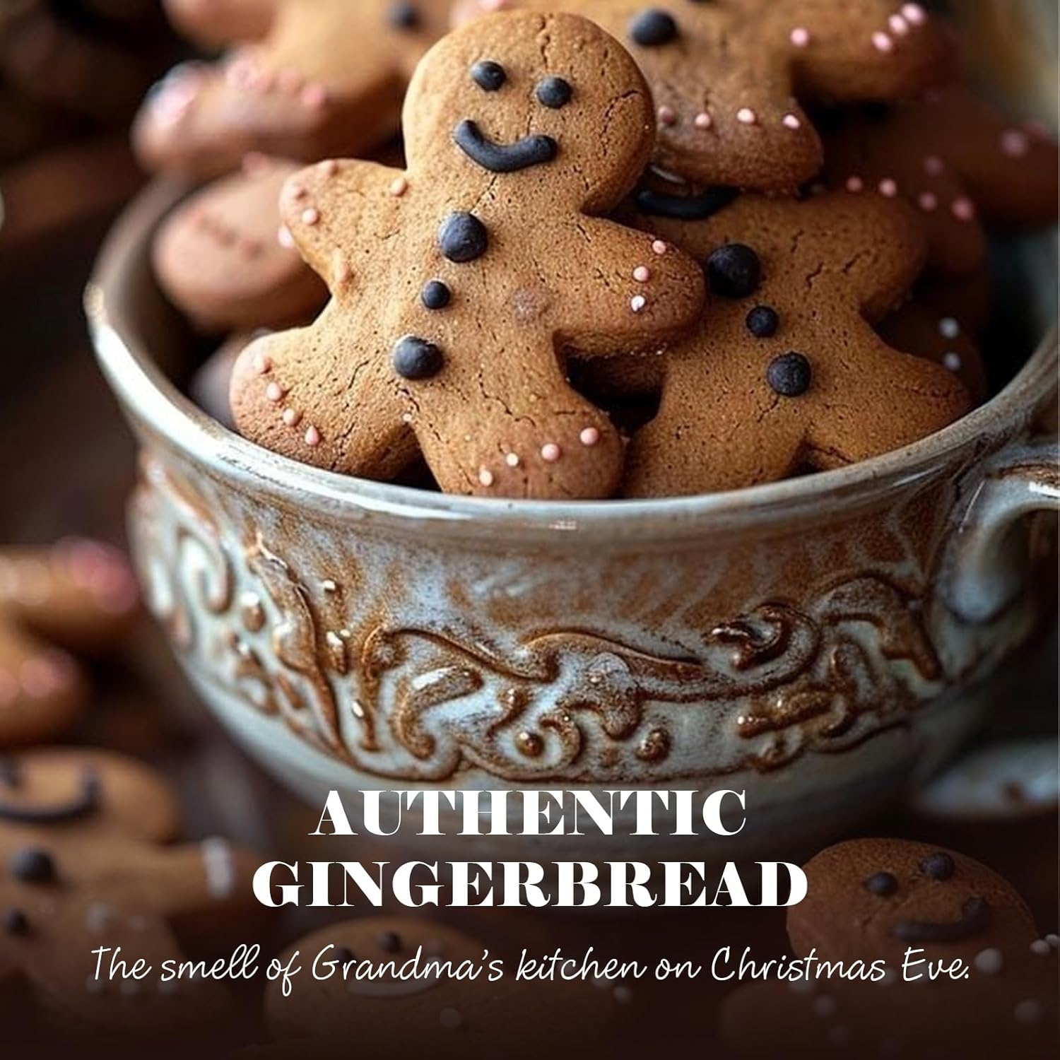 M&SENSE Christmas Holiday Candle,Authentic Gingerbread,Natural Soy Wax,7.4 Oz Soy Wax, Winter Candle Home Decor for Women and Girls