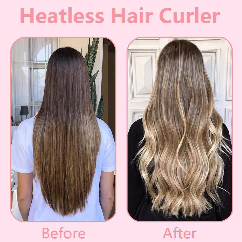 XFSRG Curlers without Heat, Heatless Curls Band, Curling Band without Heat for Long Hair, Hair Roller for Sleeping, Lazy Hair Roller for Sleeping (Brown) image number 3