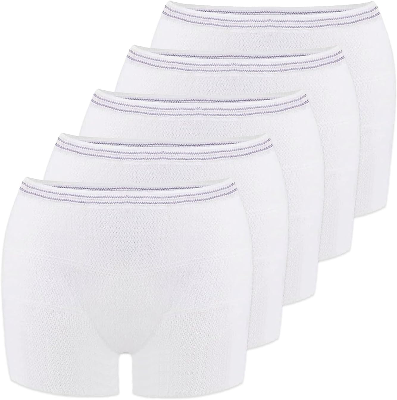 Cubble 5 Pack Mesh Postpartum Underwear | Stretchable, Disposable, Attach Maternity Pads, Aids Birth Recovery for Delivery, Surgical, Traveling image number 5