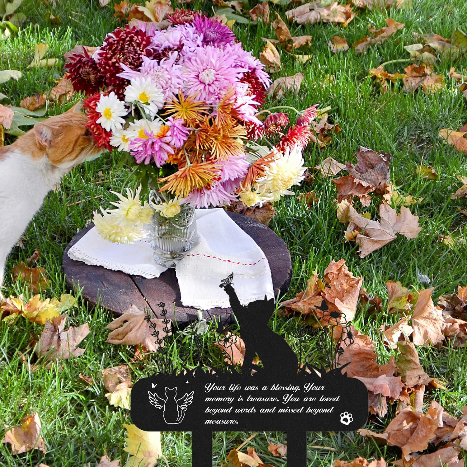 Rngmsi Pet Grave Markers - Metal Cat Memorial Plaque, Waterproof Cemetery Stakes, Pet Headstone (13.4 X 12 In) - Dog 3 image number 6