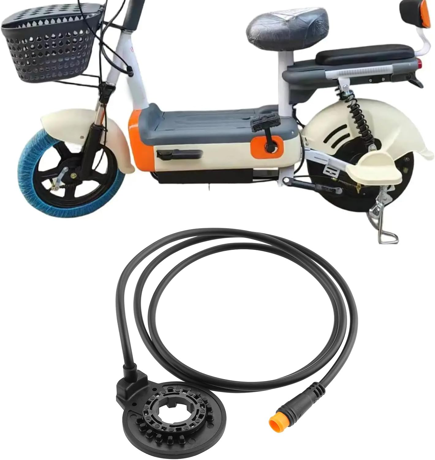 SING F LTD Electric Bicycle Pedal Assist Sensor Replacement Part 3 Pin Waterproof Plug Pedal PAS Sensor F-12L 12 Magnets Dual Hall Sensor Suitable for Left Side Electric Bicycle image number 5