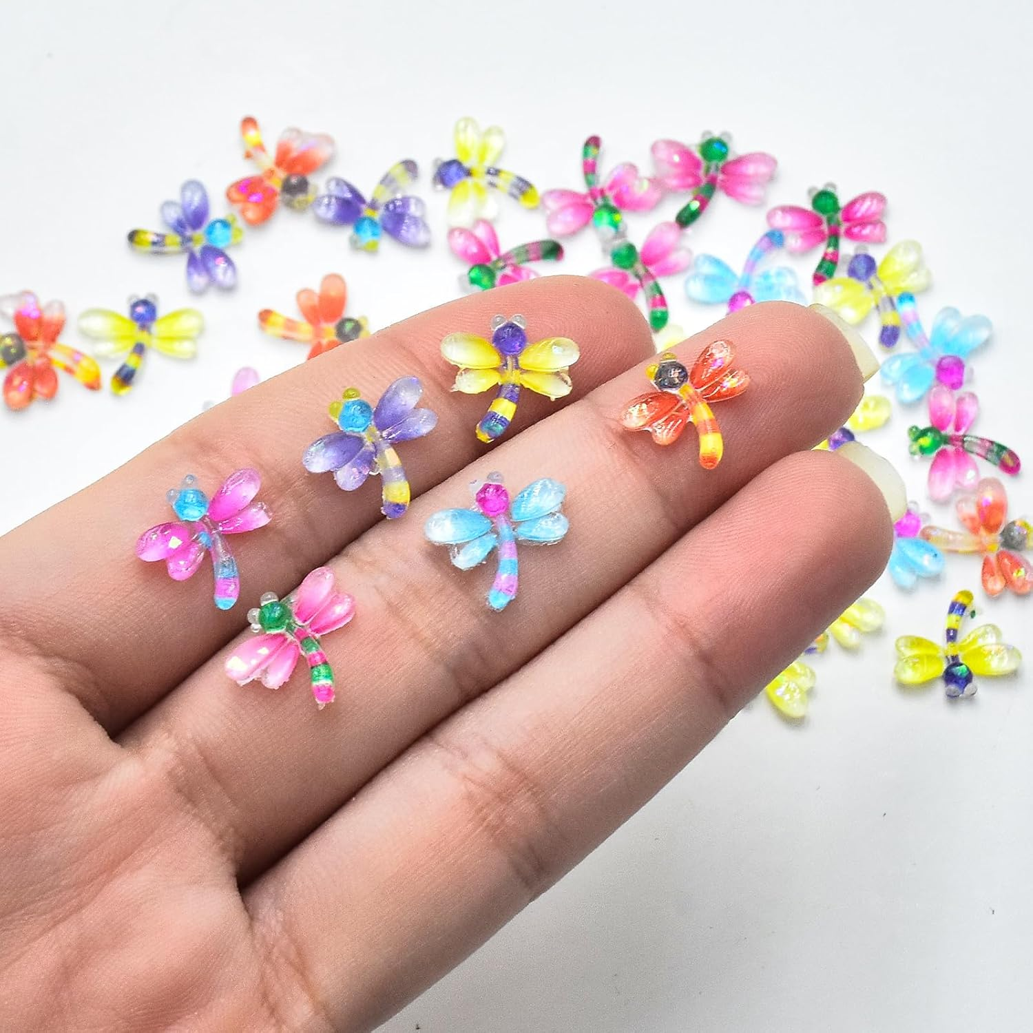 50PCS Mini Dragonfly for Crafts Dollhouse Miniature Resin Tiny Dragonflies for Fairy Garden Dollhouse Micro Landscaping Decoration image number 2