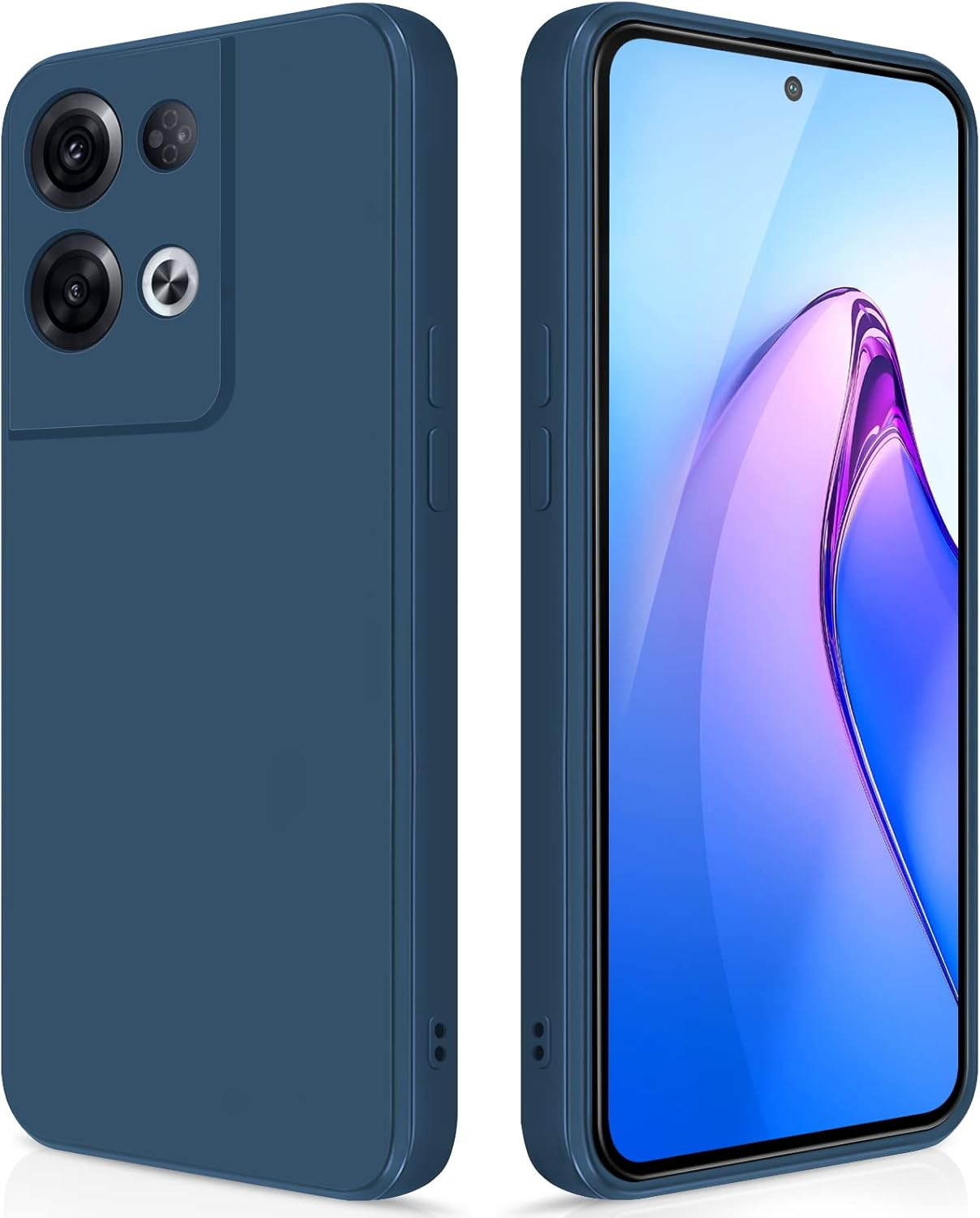 Giiyoon Case Compatible with Motorola Edge 50 Neo, Silky-Soft Touch Full-Body Protective Phone Silicone Case, Shockproof Cover with Microfiber Lining, Blue