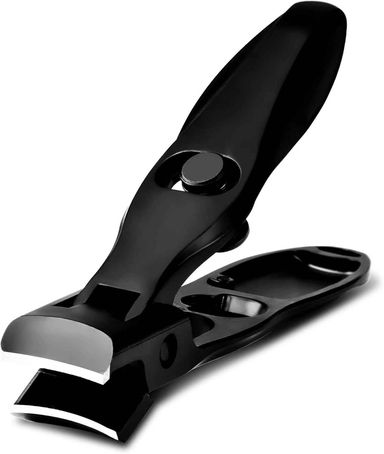 Swocky German Nail Clippers, Premium Stainless Steel Wide Jaw anti Splash Design,Ultra Sharp Heavy Duty Clippers with Ergonomic Lever,Perfect for Men,Women, and Seniors(Black) image number 2
