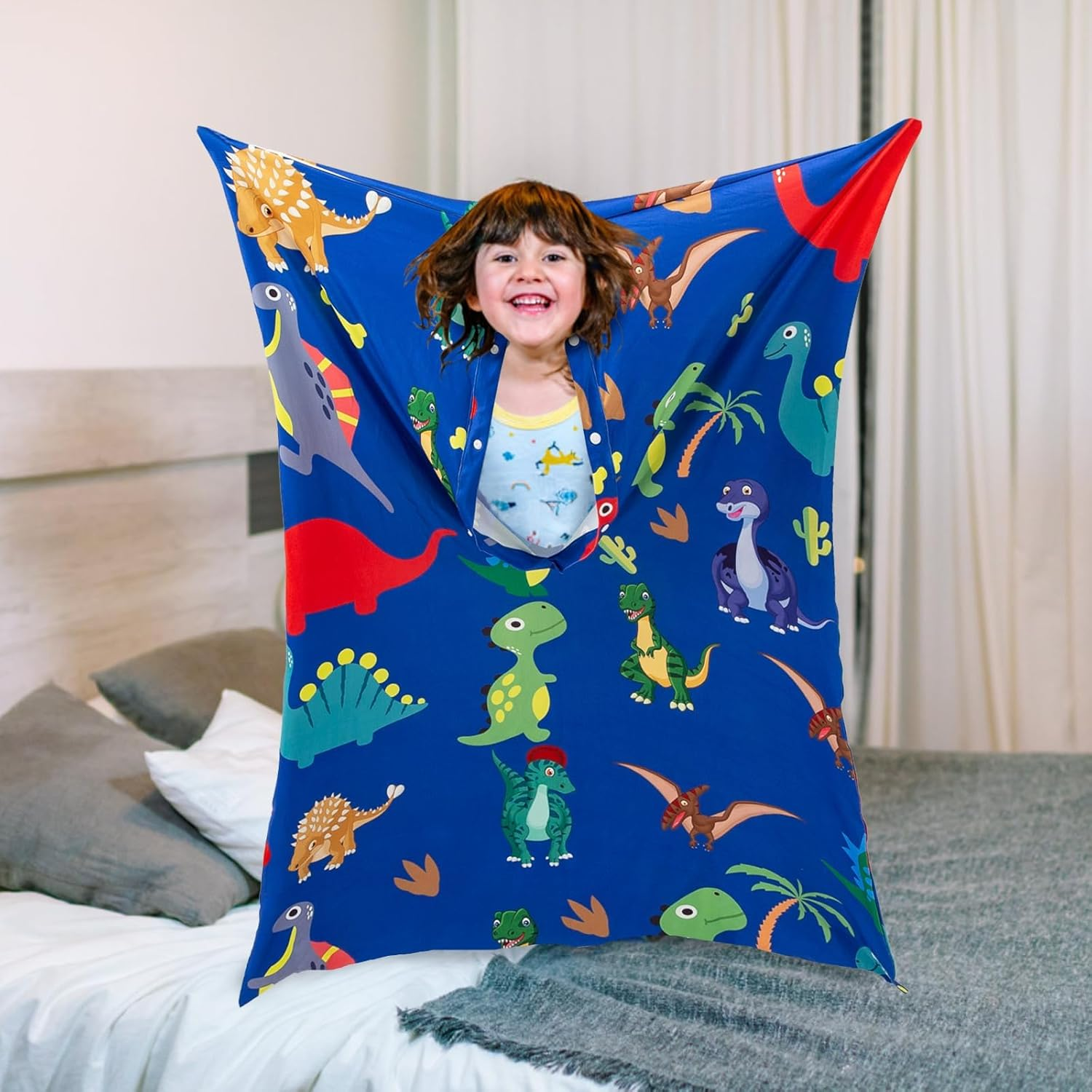 Sensory Body Sock for Kids, Full Body Sock Wrap for Autistic Children to Relieve Stress, Relaxing Sensory Sack for Kids Sensory Processing Disorder for Kids 3-5 image number 2